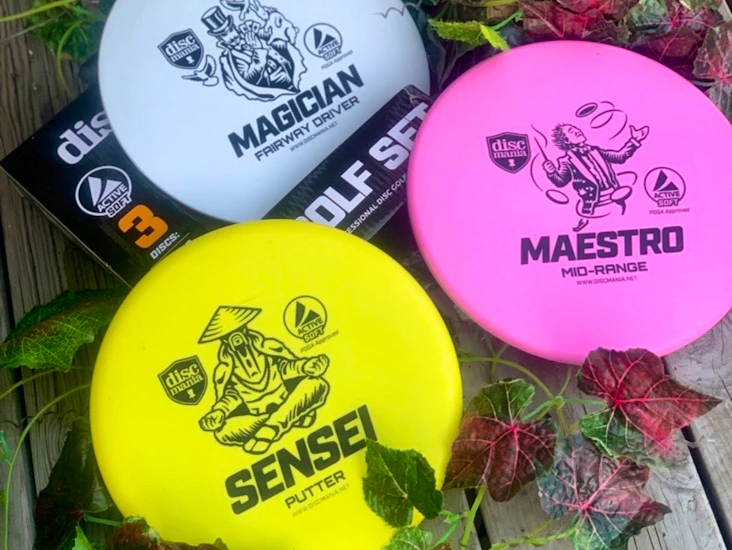 Billig leie av frisbeegolf. 9 disker