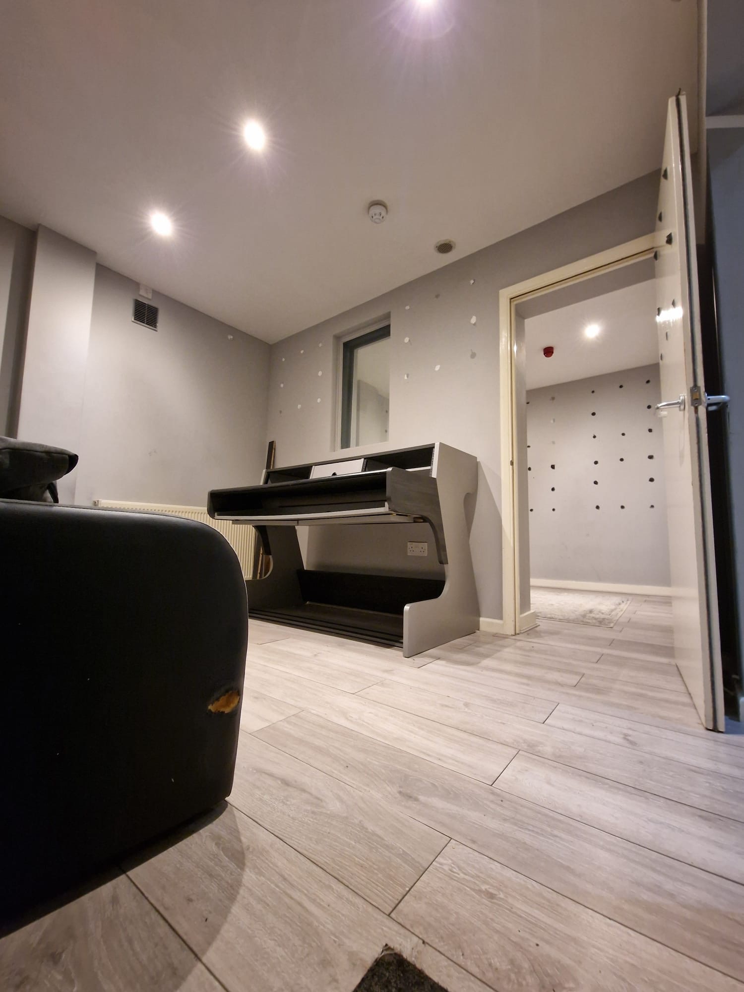 Recording studio with booth