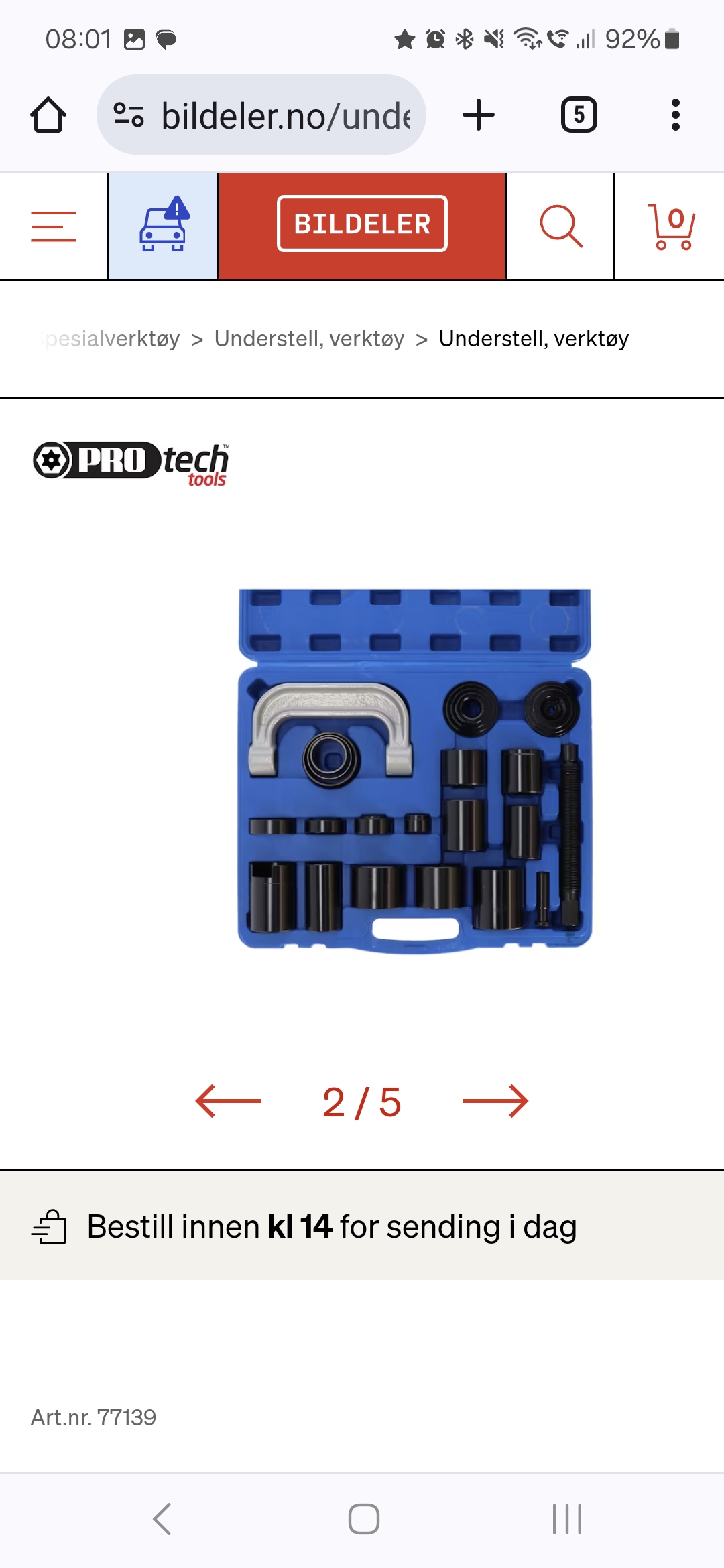 Verktøy presse for skifte av bærekule på bil 