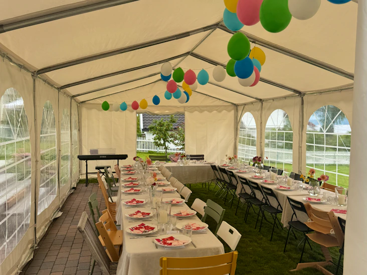 🎪 utleie av proft partytelt på henger (5x6, 5x8, 5x10)