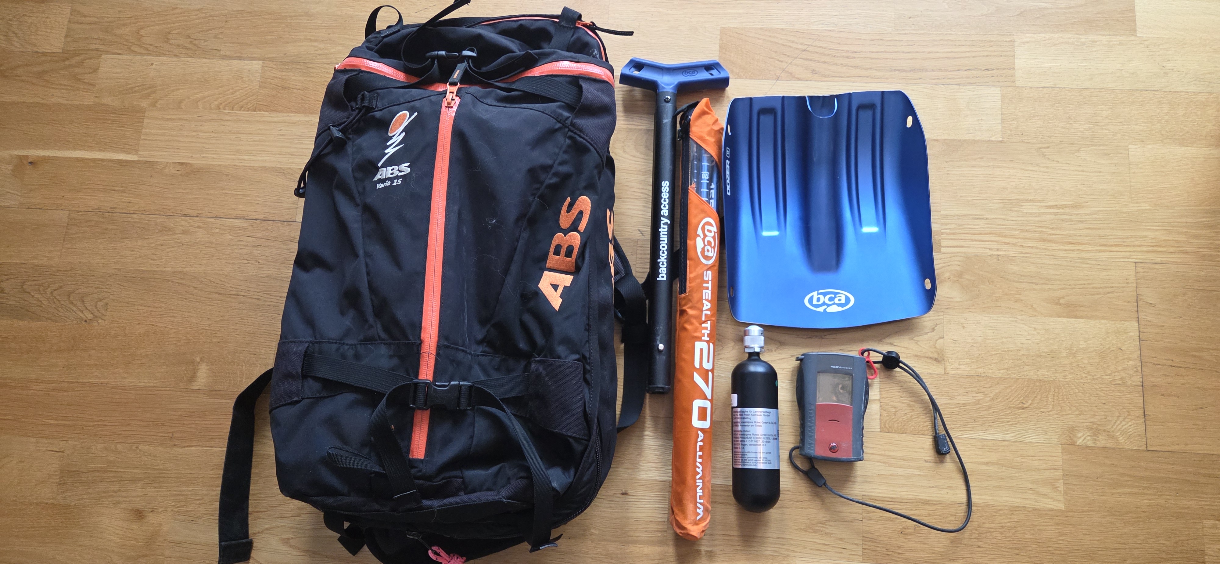 Lavinsäck, sond & spade