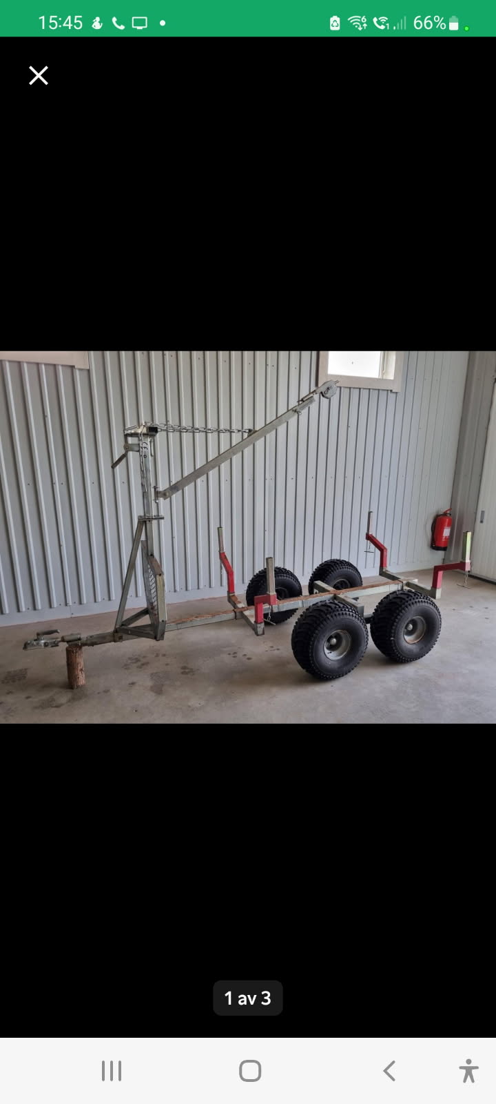 Timmervagn med insatsflak