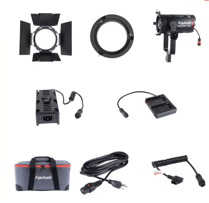 Aputure ls 60x bi-colour led light, manfrotto light stand, sandbag, 2 x v-lock