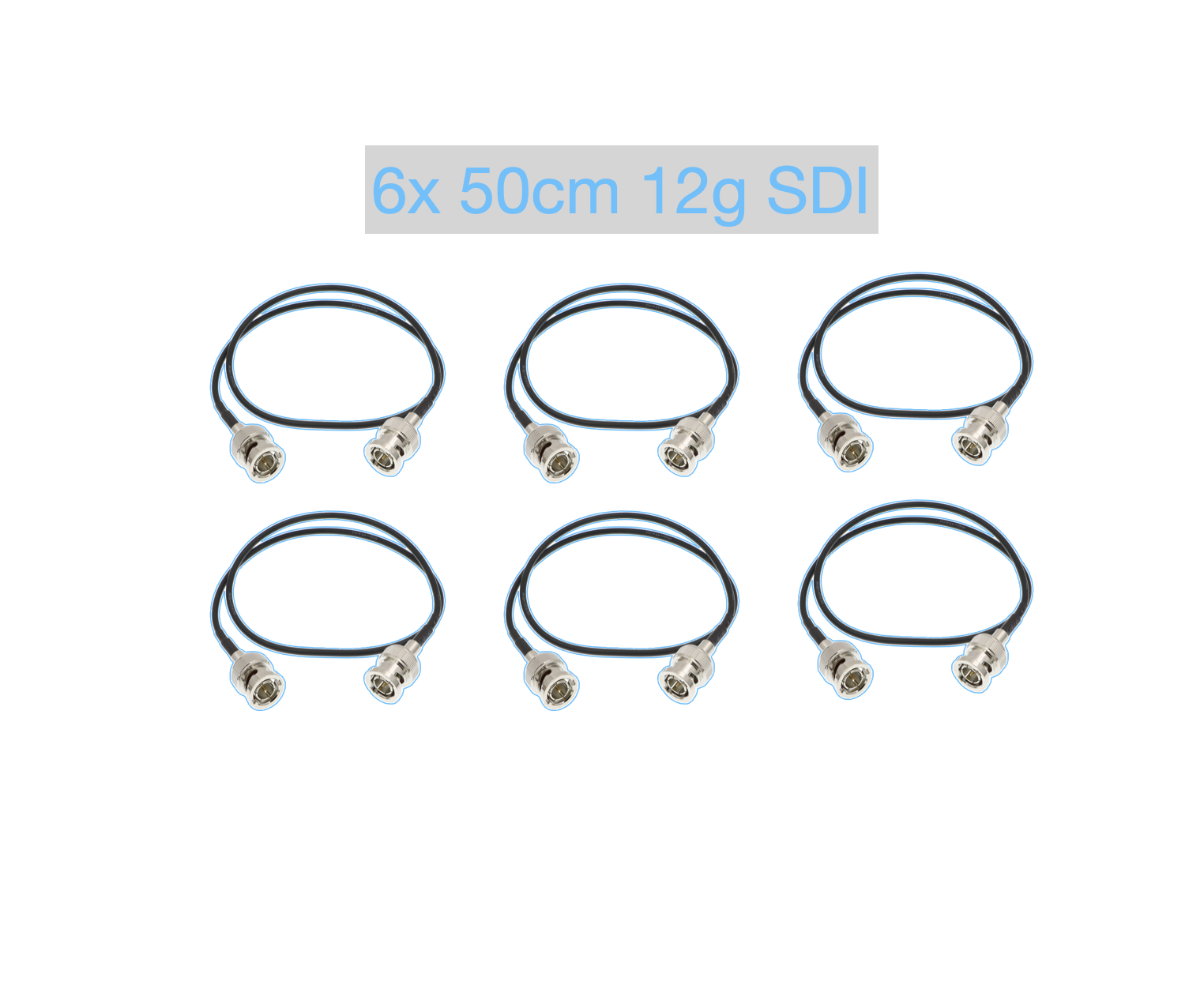 6x 50cm 12g sdi alvin cable