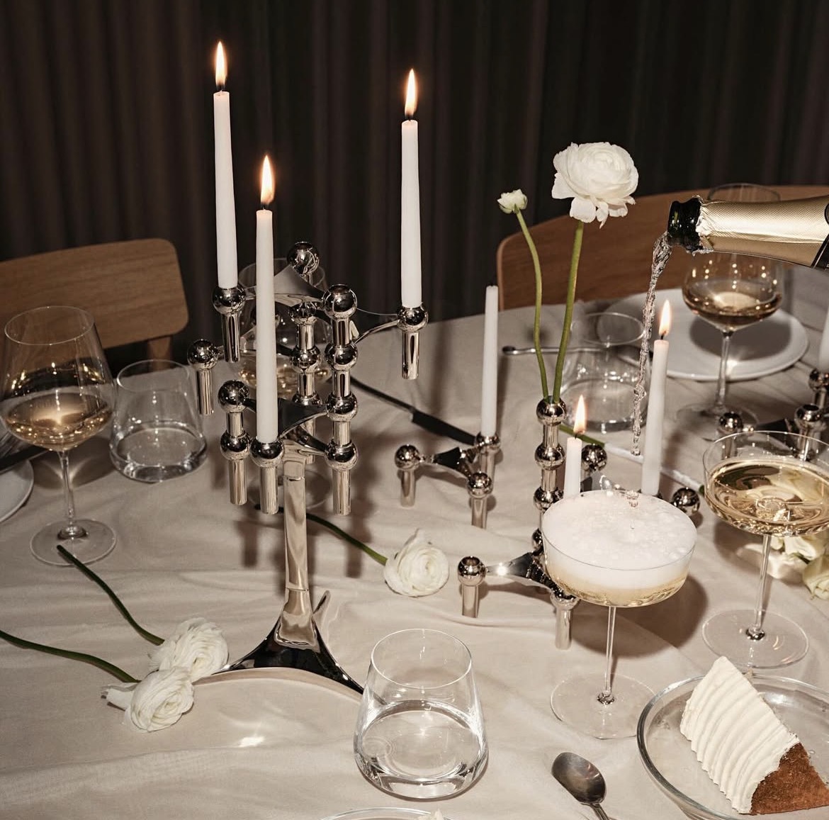 Stoff nagel lysestaker 