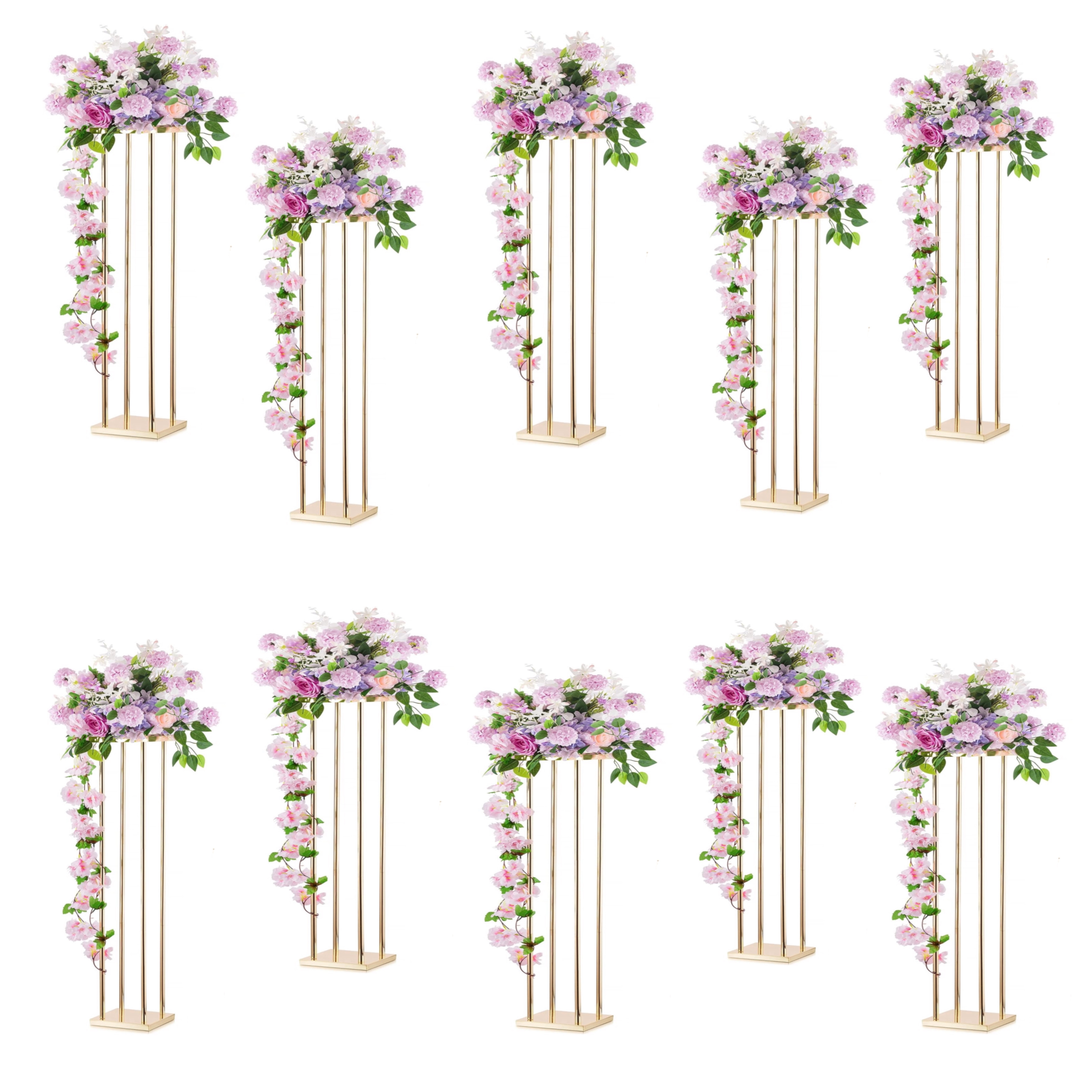 Flower and stand for wedding party road leads t-stage