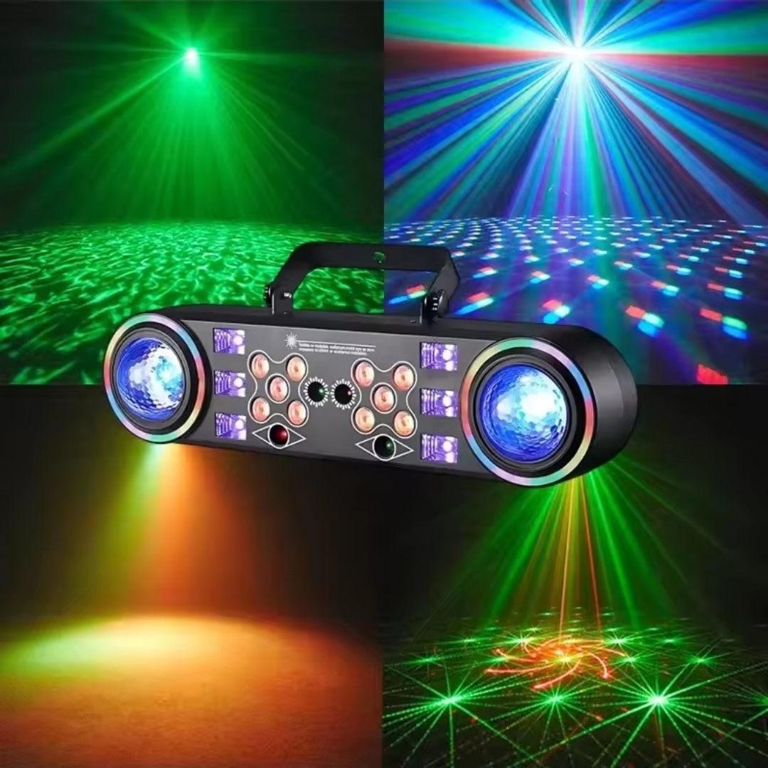 7in1 led diskoefektivalo 80w + teline & kaukosäädin
