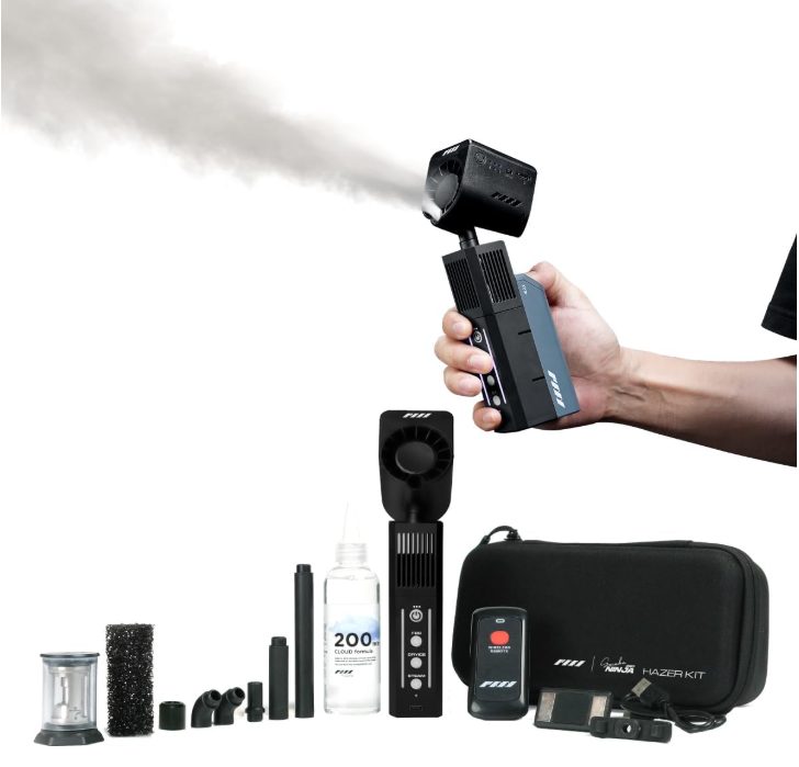 Pmi smokeninja pro portable fog smoke machine, 3rd-gen haze nozzle with bluetooth connectivity 