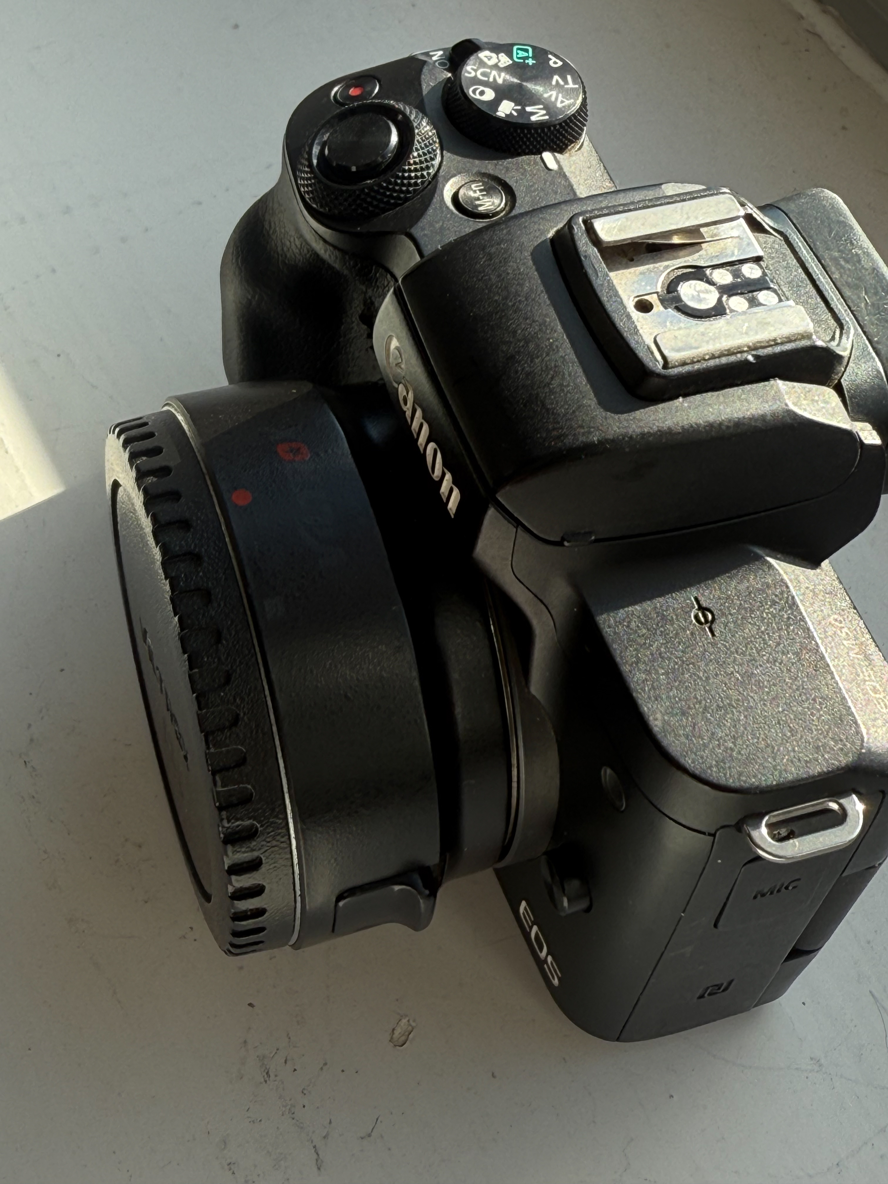 Canon m50 with 50mm lens and 20mm 