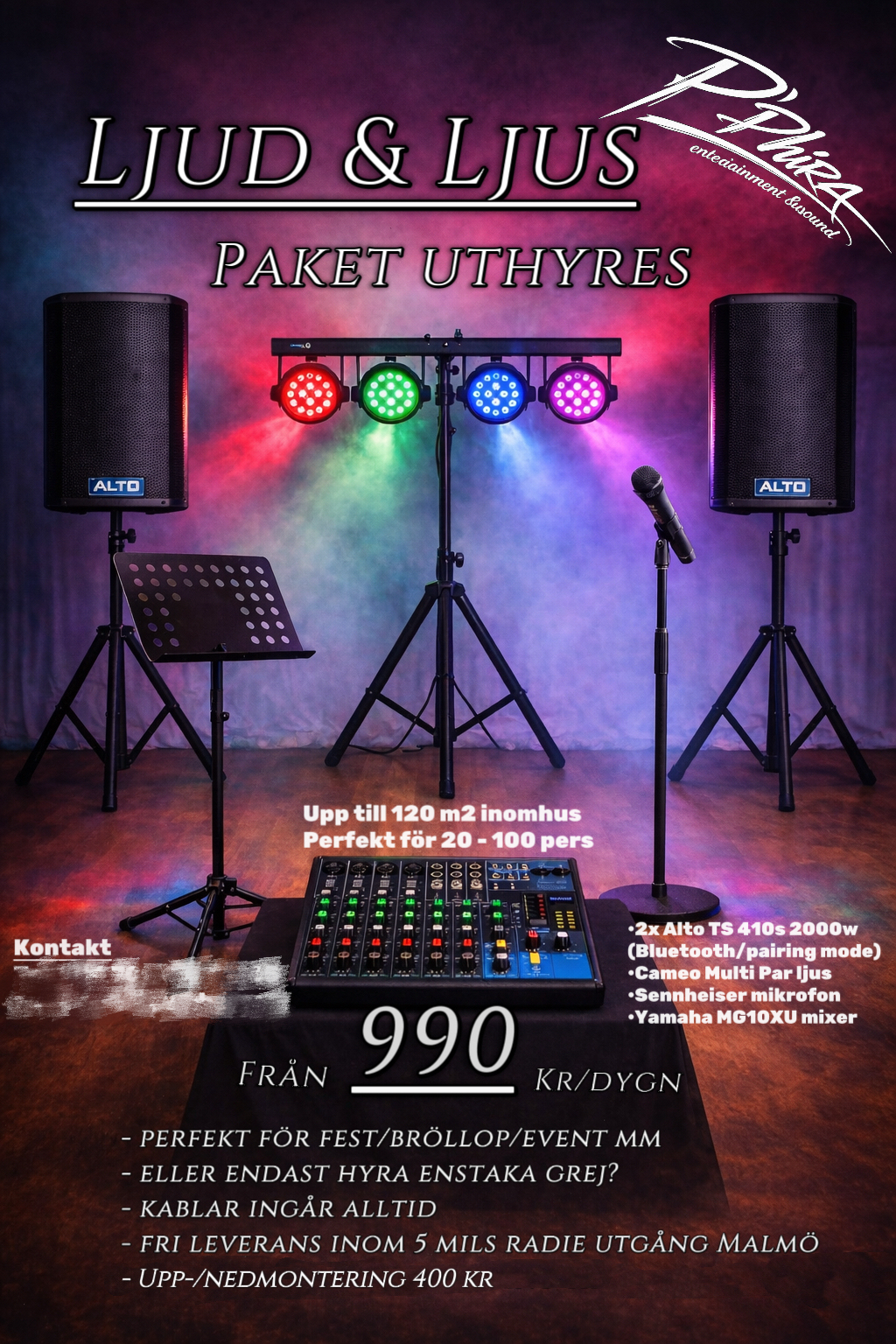 Cameo multi par, partyljus
