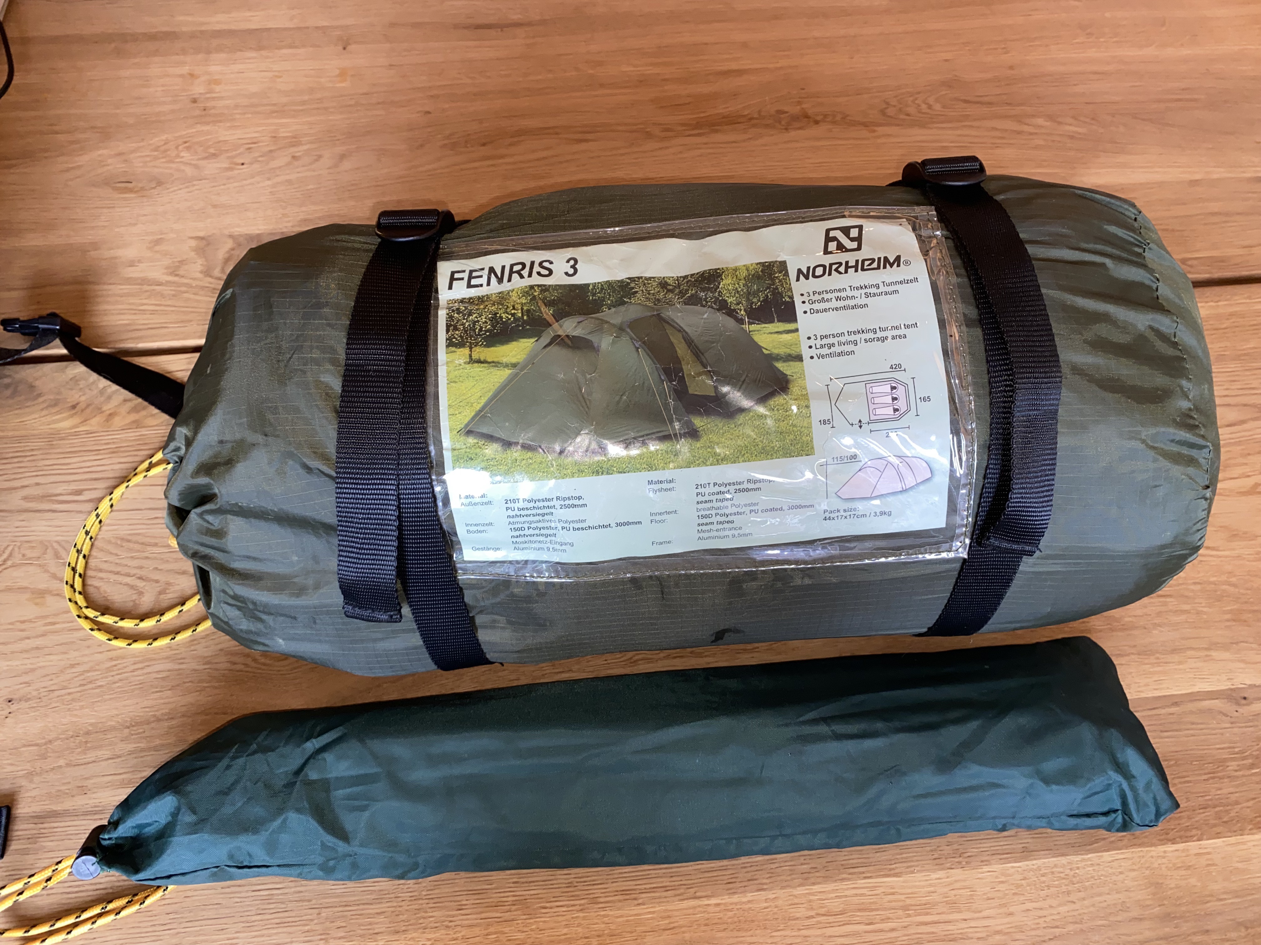 Telt (tremannstelt), norheim