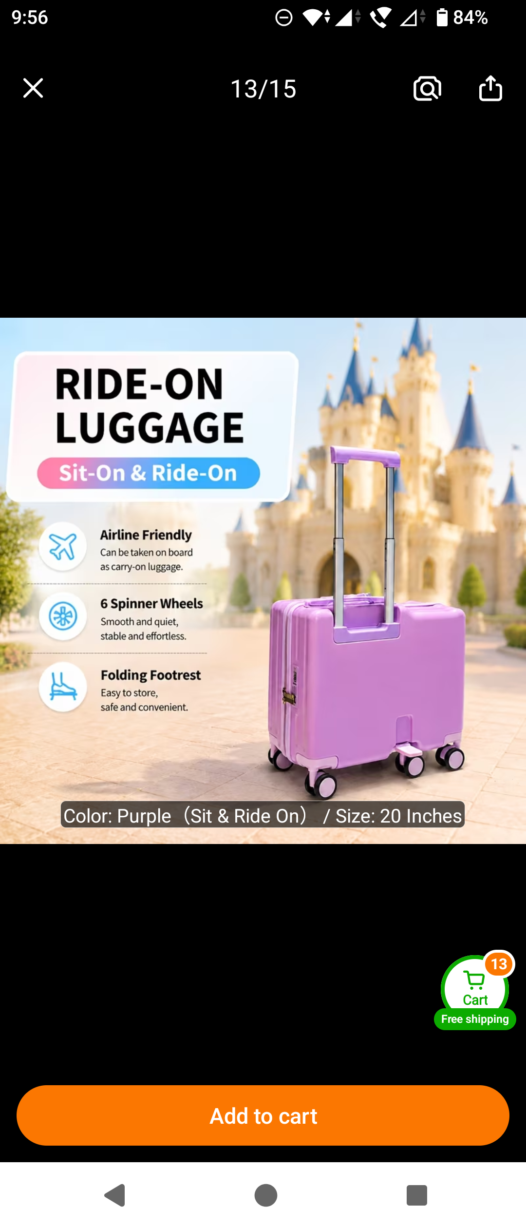 Ride on/sit on suitcase for kids and adults!