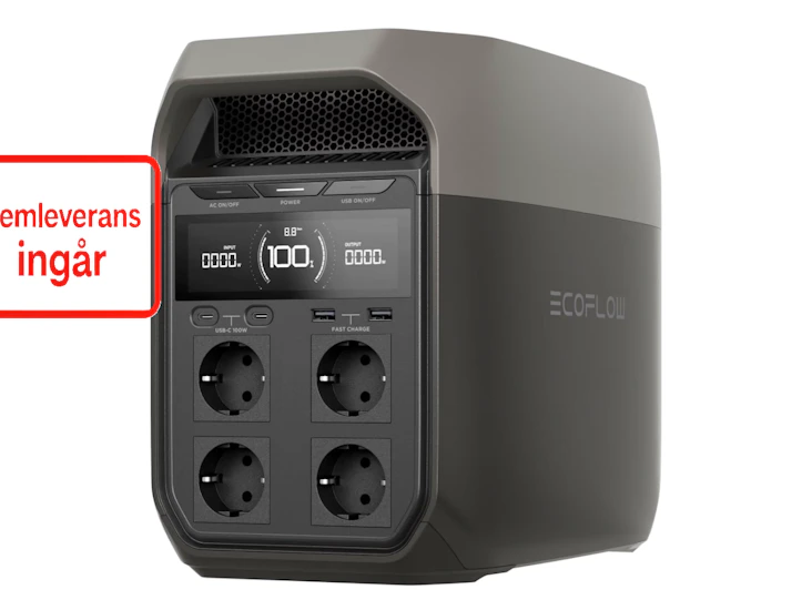 Ecoflow delta 3 – stark portabel elstation 1800w. hemleverans ingår