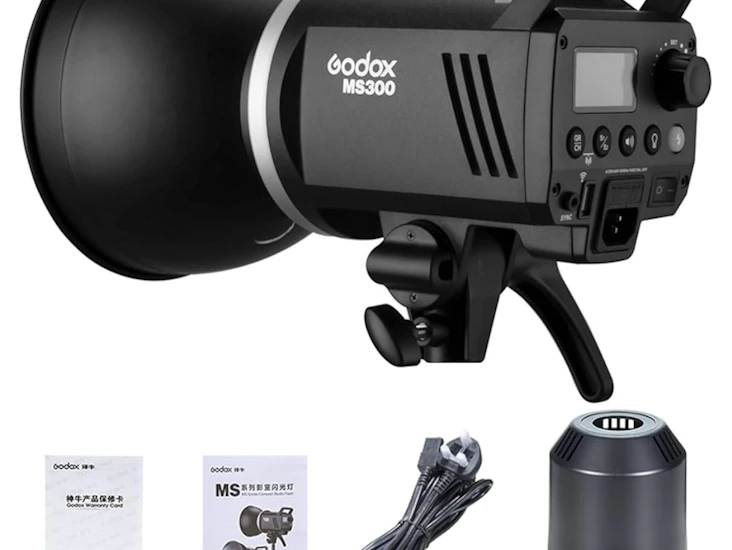 Godox ms300 compact 300w studio flash,small and portable 2.4g wireless x system gn58 5600k monolight bowens mount