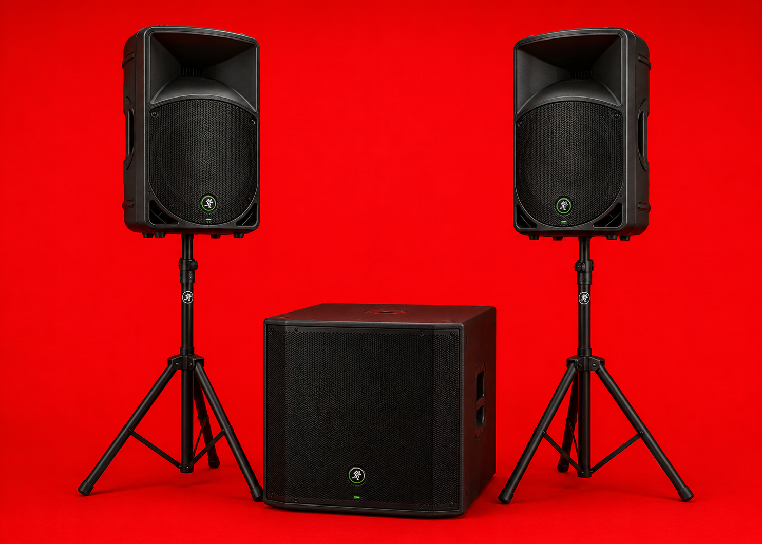 2x mackie speakers + mackie subwoofer