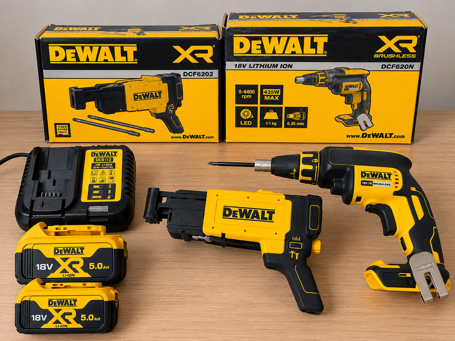 Dewalt dcf620 18v gipsskrutrekker med dcf6202 skruemagasin