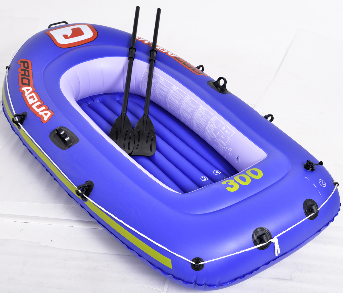 Gummibåt, uppblåsbar båt, 2 personer, blå, proaqua