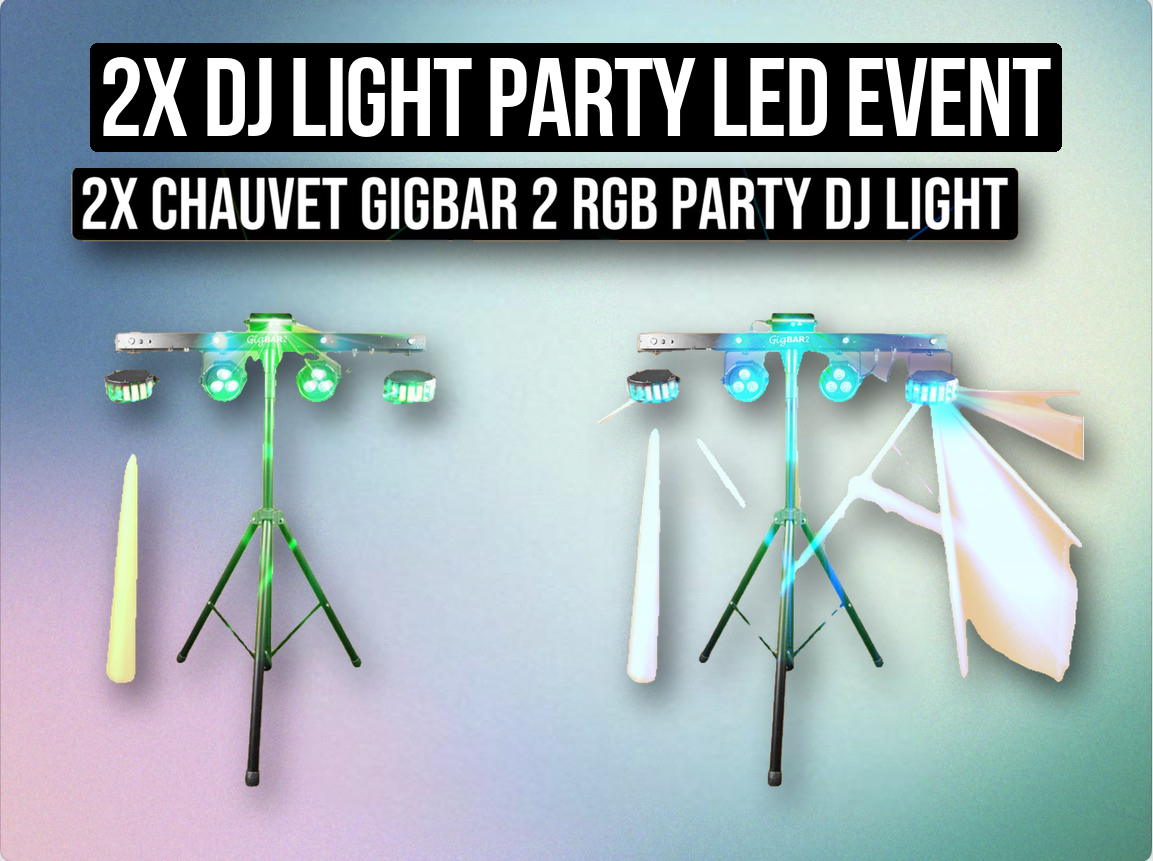 2x dj light party led event gigbar chauvet dekker, laser