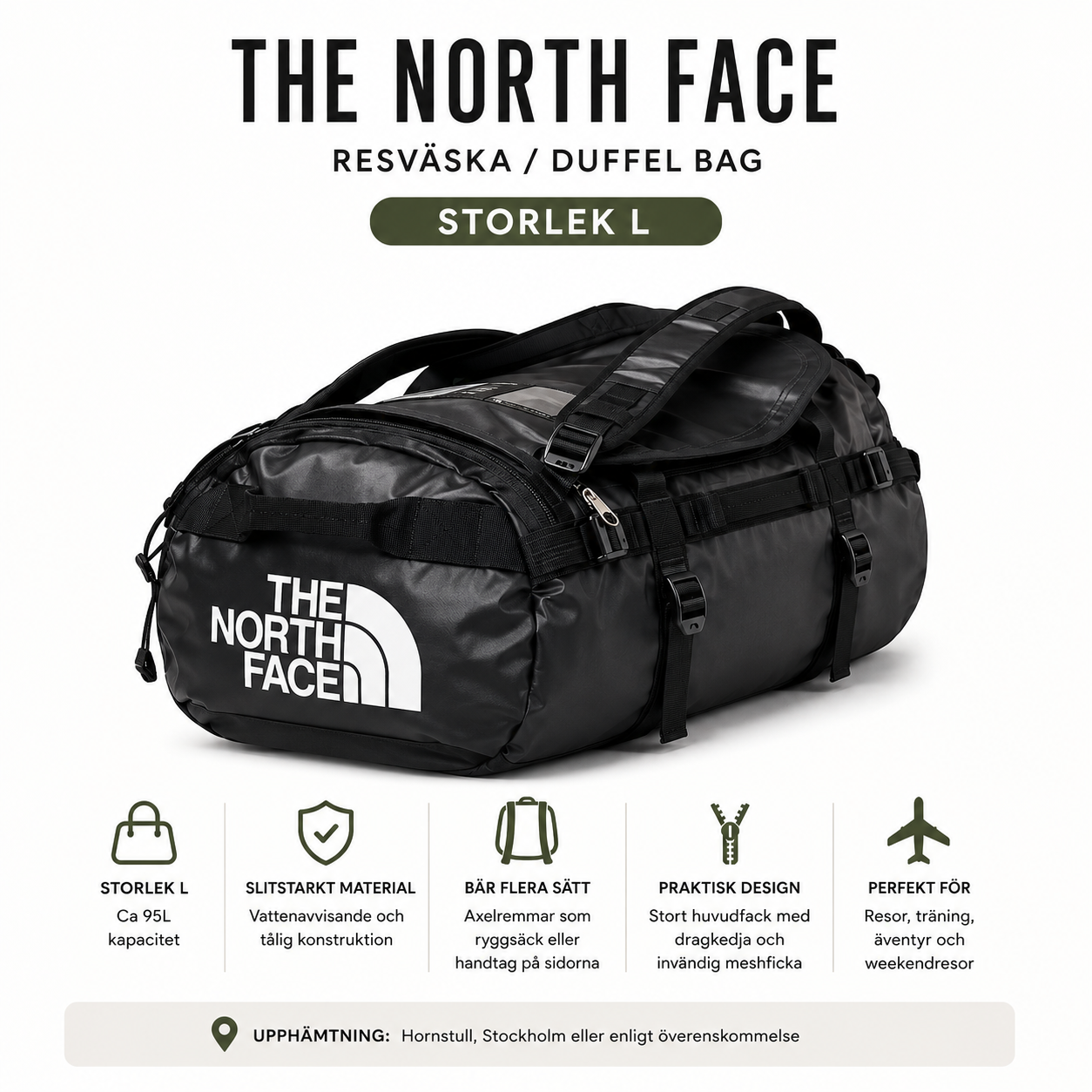 The north face base camp duffel – storlek l (95 liter)