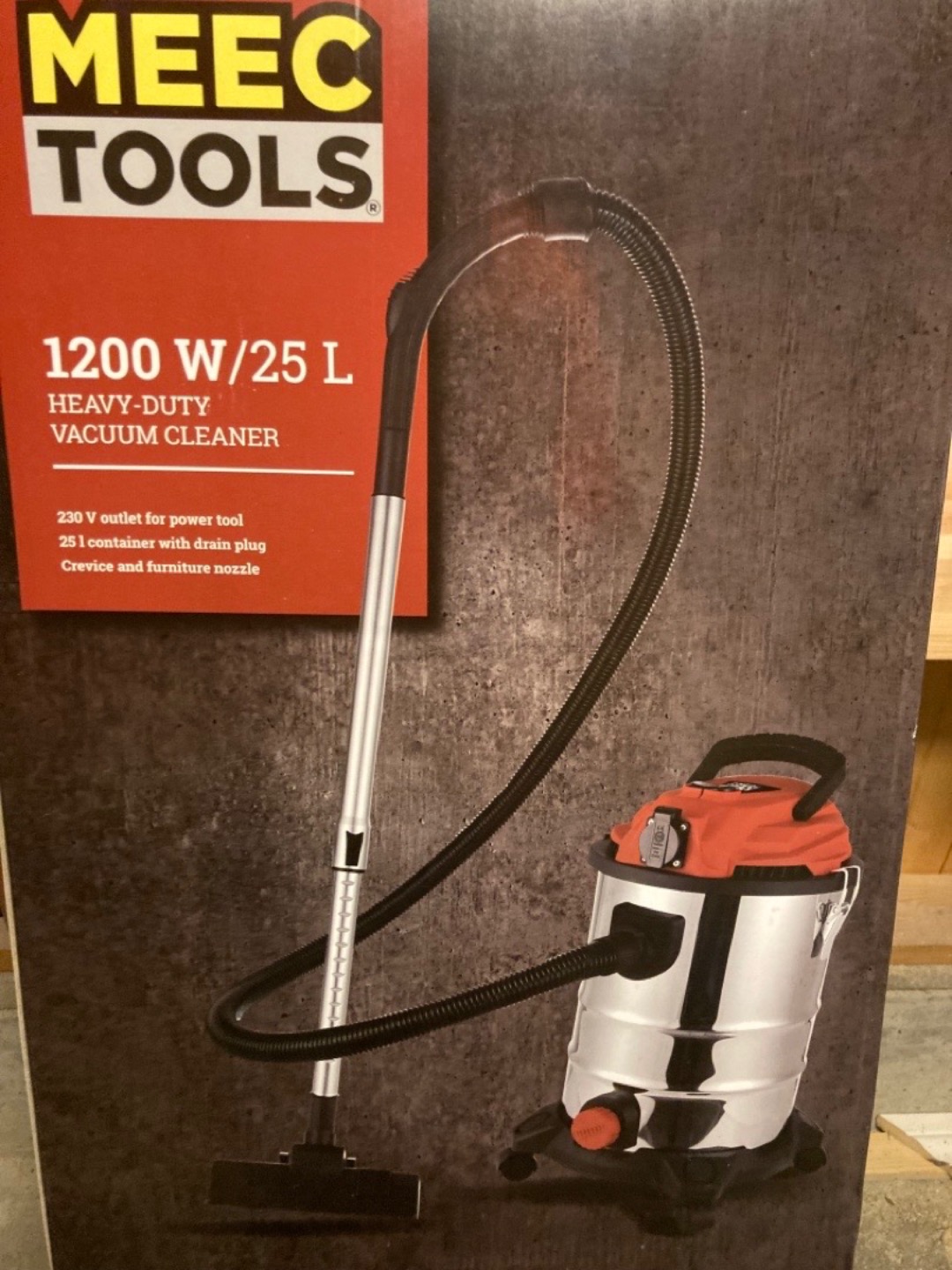 Meec grovstøvsuger 1200w 25l