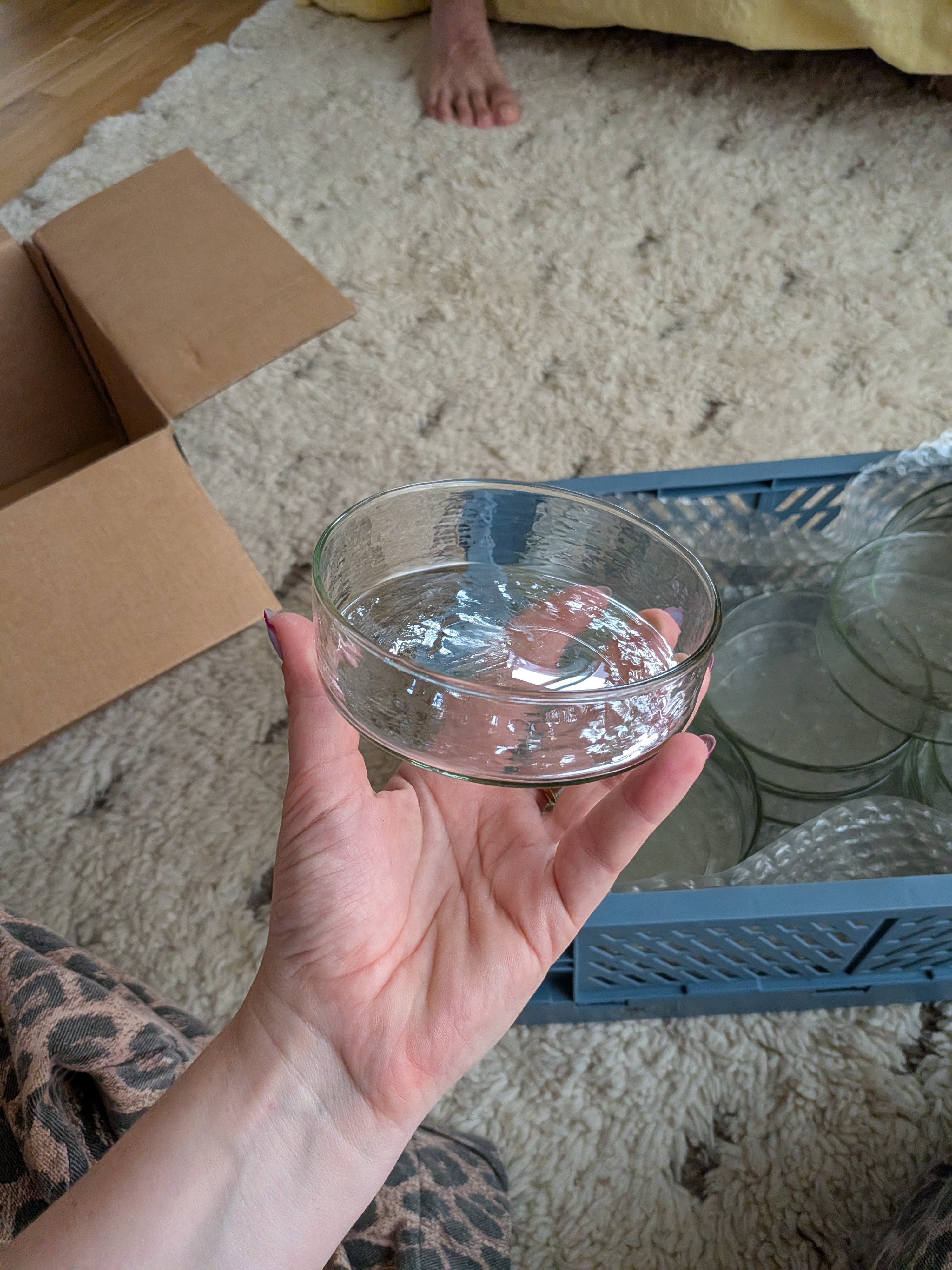 20x små håndblæste glasskåle/fade