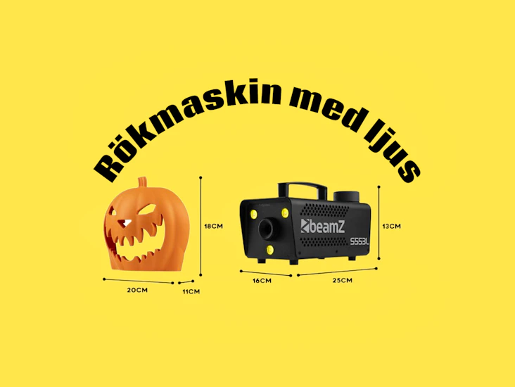 Rökmaskin med belysning och fjärr