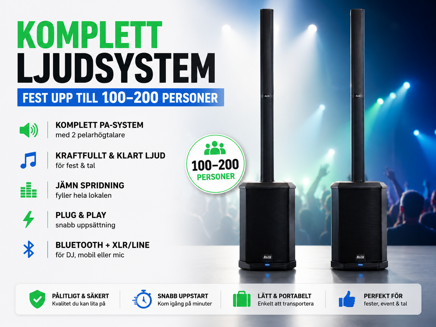 Komplett ljud för fest och bröllop 