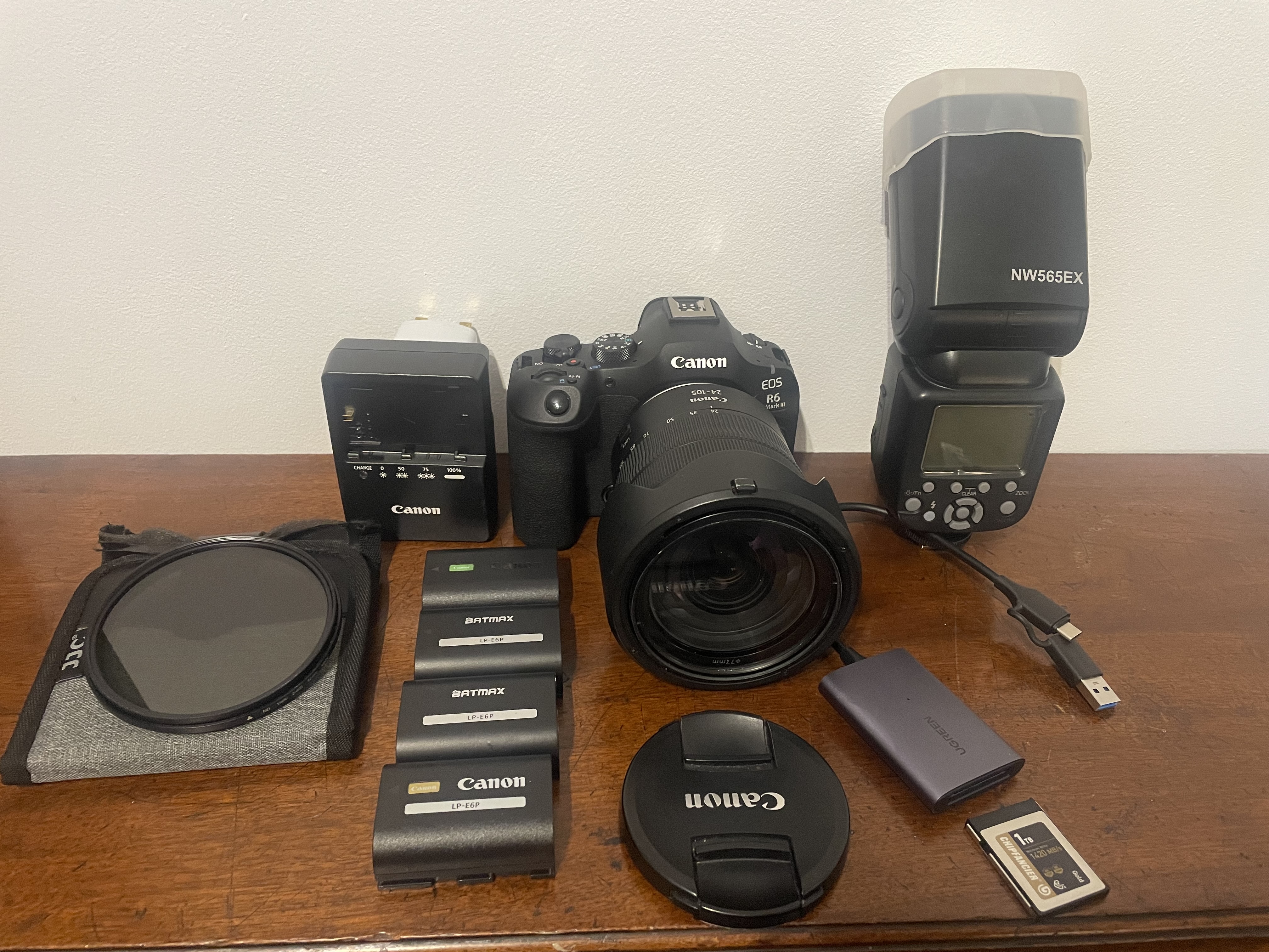 Canon r6 mark iii with canon rf 24-105 f.4 and with flash