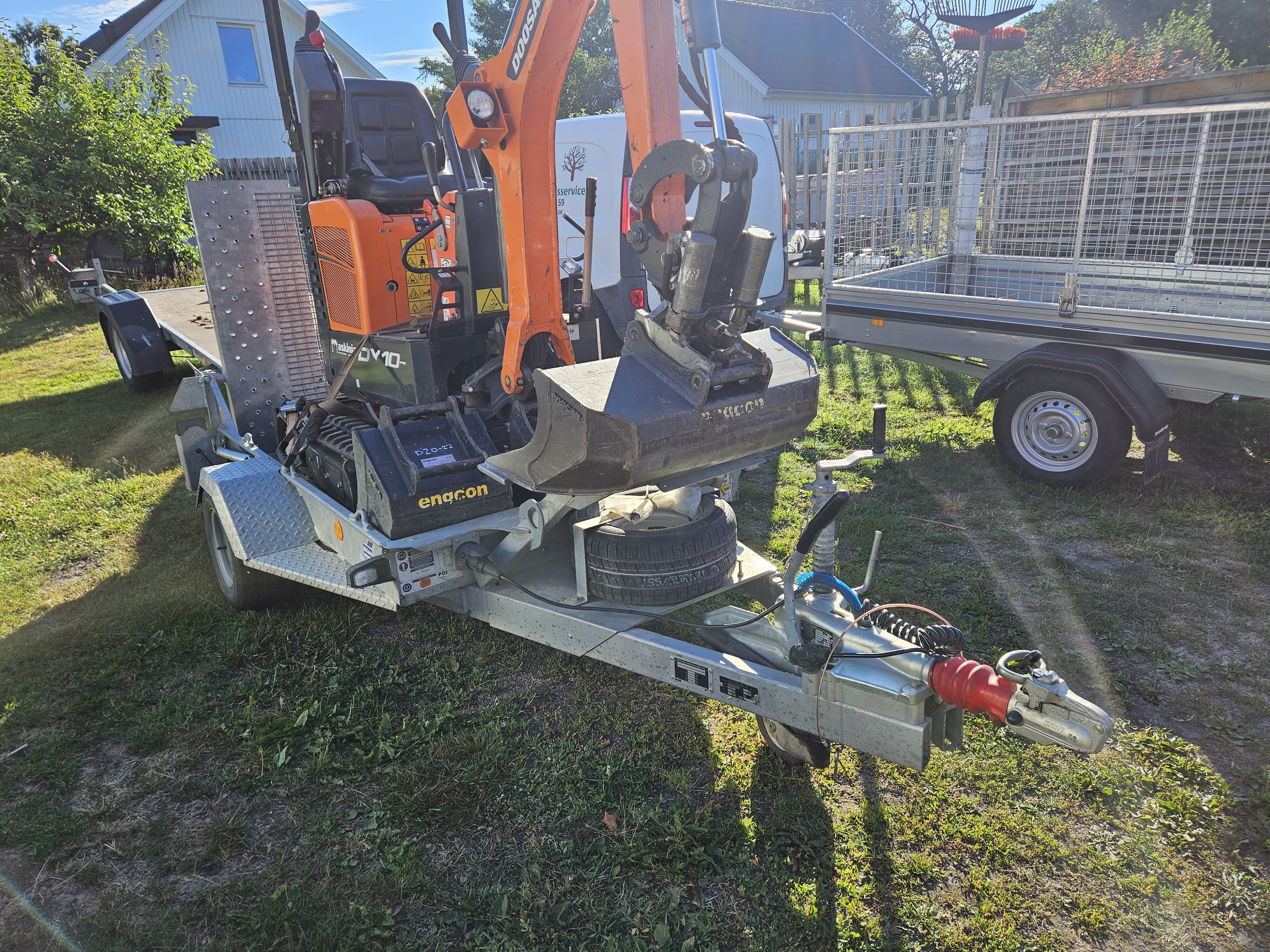 Släpvagn för grävmaskin