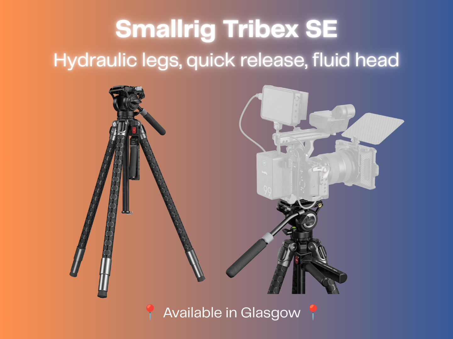 Smallrig tribex se | hydraulic video tripod | x clutch