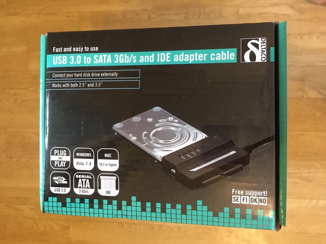 Usb 3.0 til sata og ide adapter