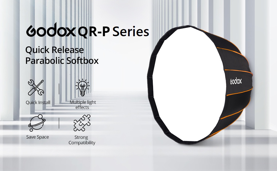 2 st paraboliska ljusformare: godox p120-qr och p90-qr