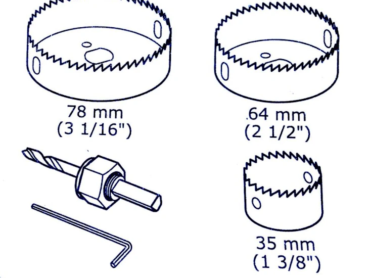 Håltagare för trä eller gips