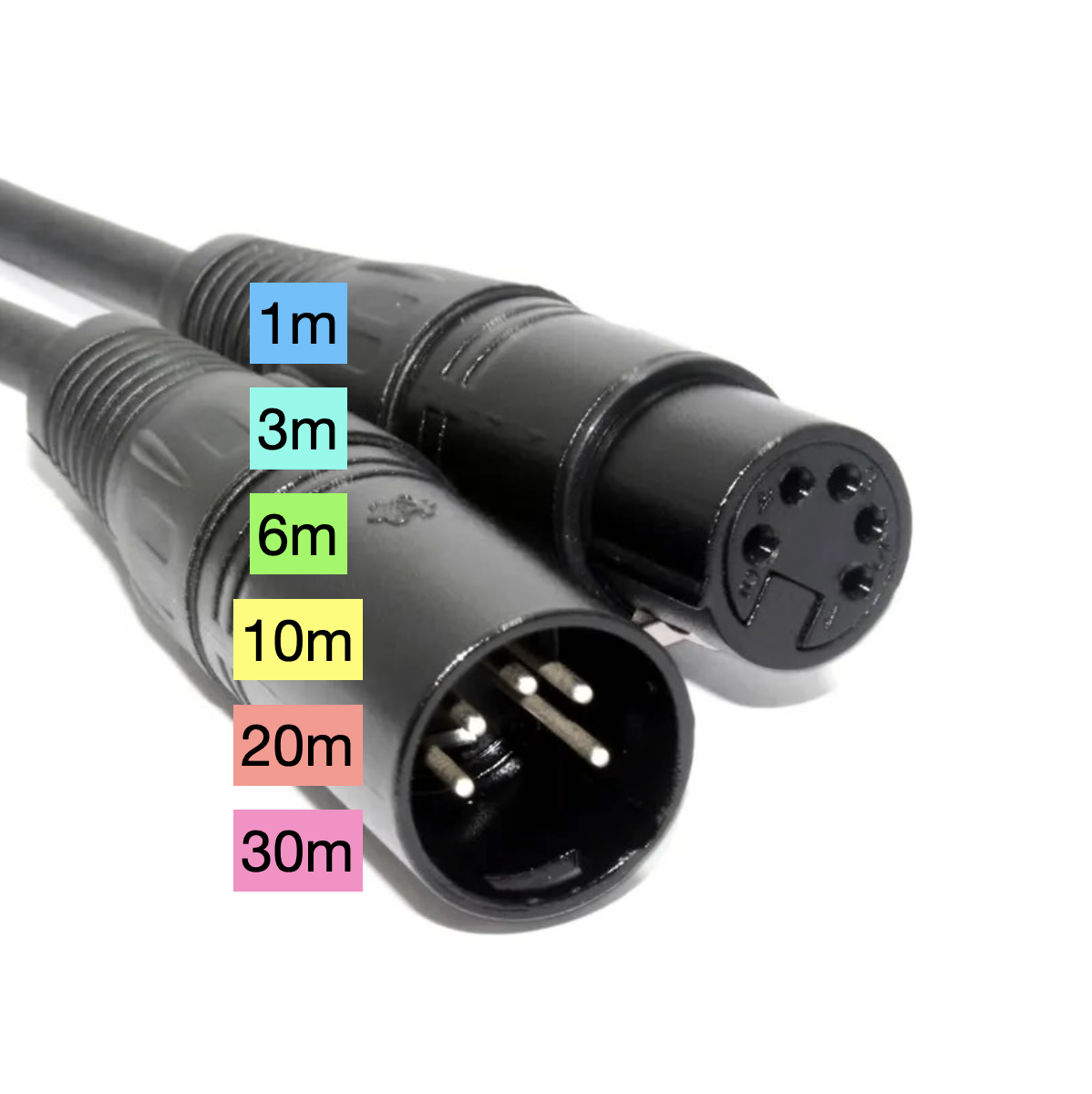 Dmx 5pin cable 1m, 3m, 6m, 10m, 20m, 30 meters dap neutrik 