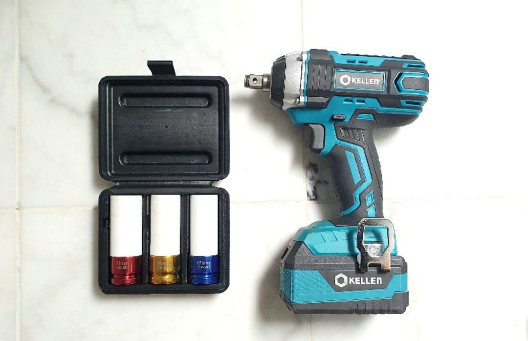 Batteridrevet muttertrekker til dekkskift