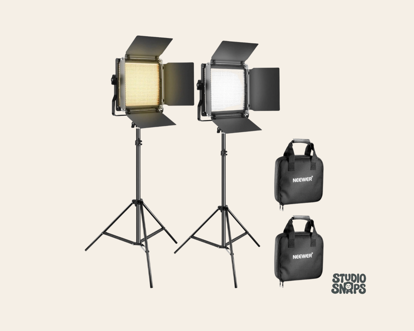Neewer 2 pack bi-color nl660 led video light and stand kit