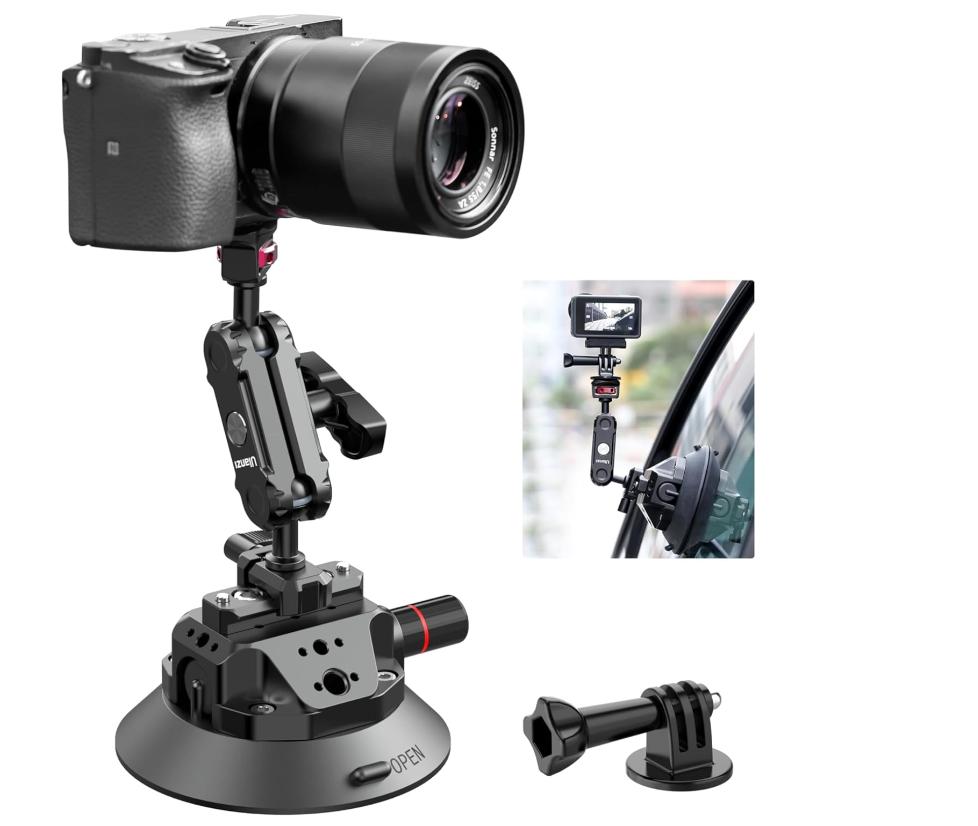 Strong suction cup mount (4.5") – pro car & dashboard rig