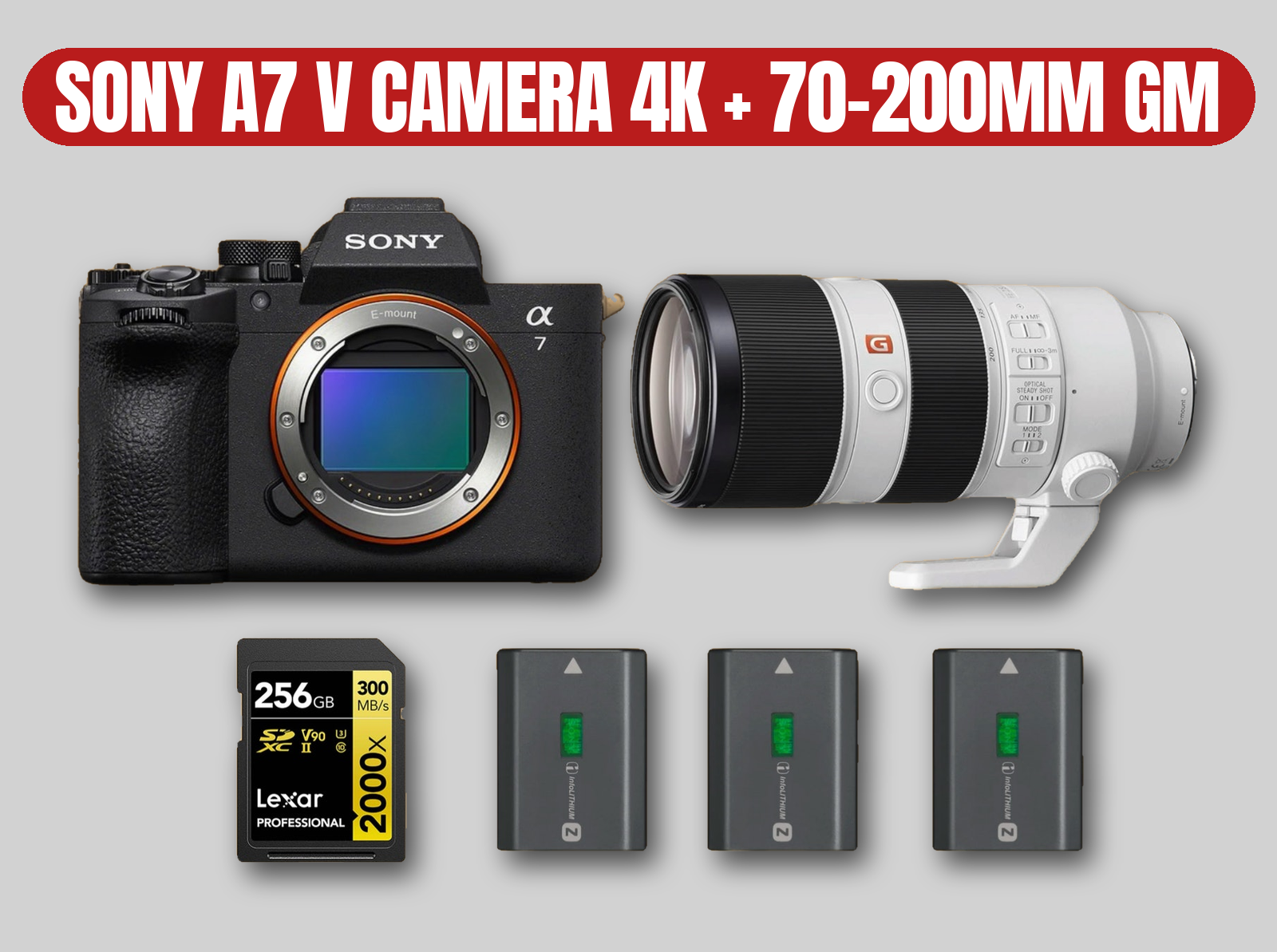 Sony a7 v 4k camera & 70-200mm gm lens kit | alpha 7 v / a7v / full-frame