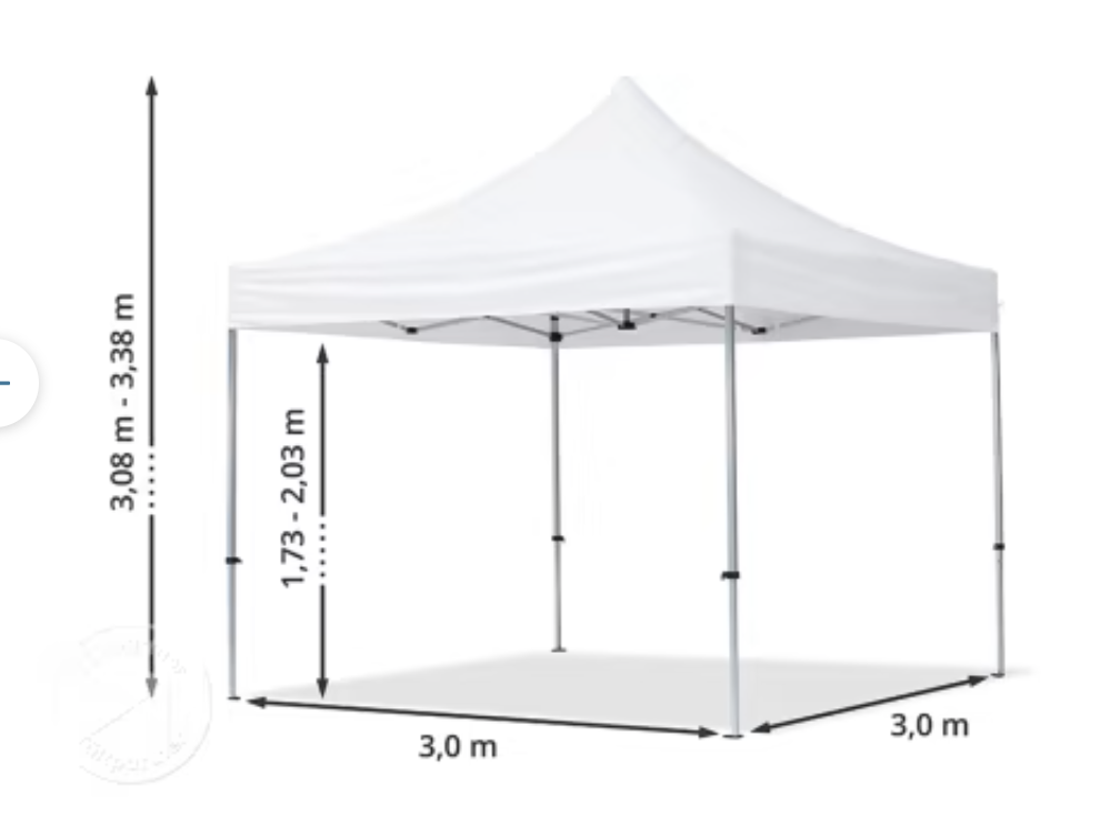 Partytält pop-up 3x3m hämmats vid st eriksplan