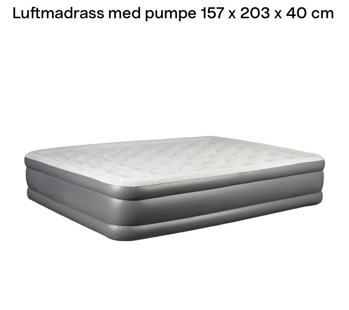 Dobbel luftmadrass med pumpe