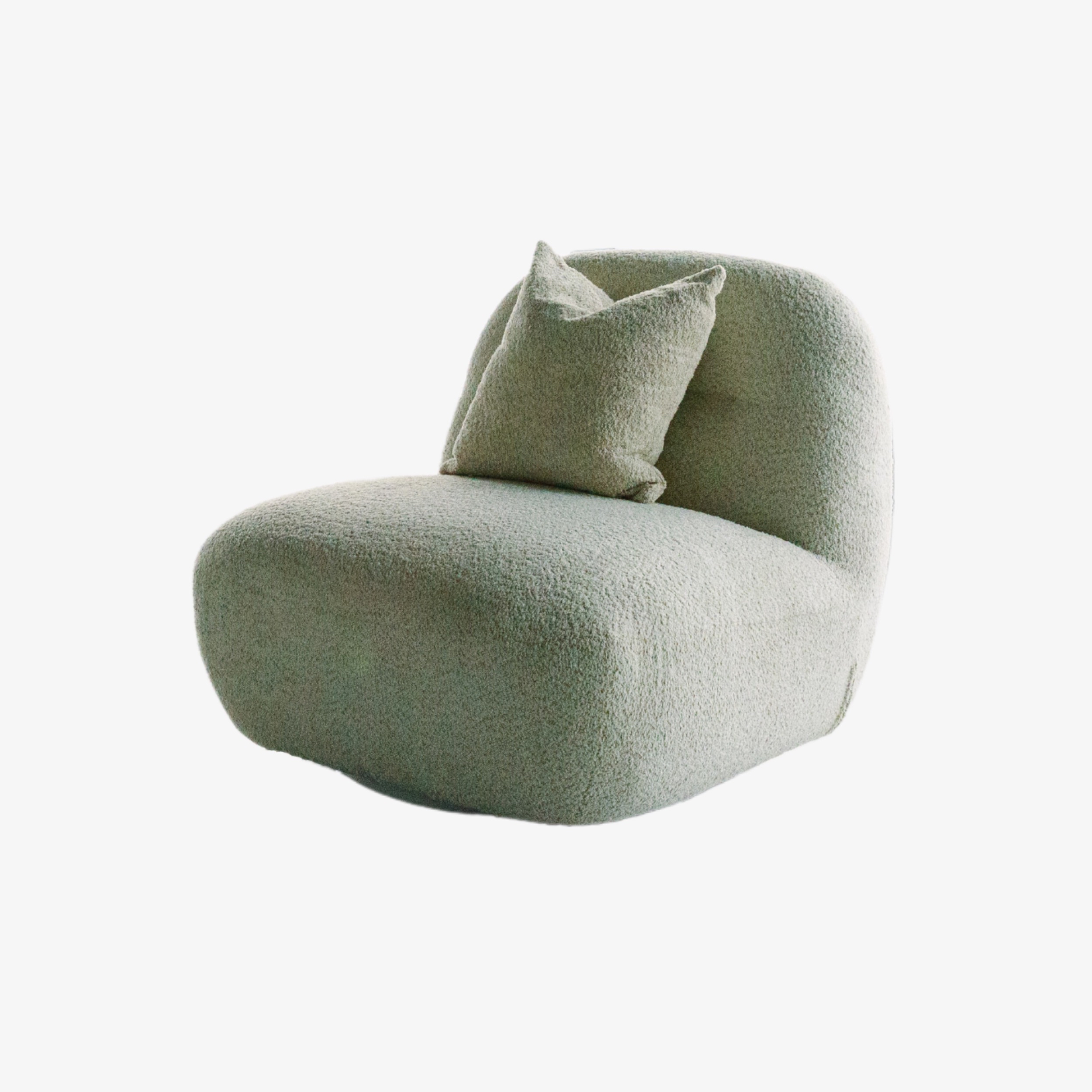 Oatmeal boucle swivel chair