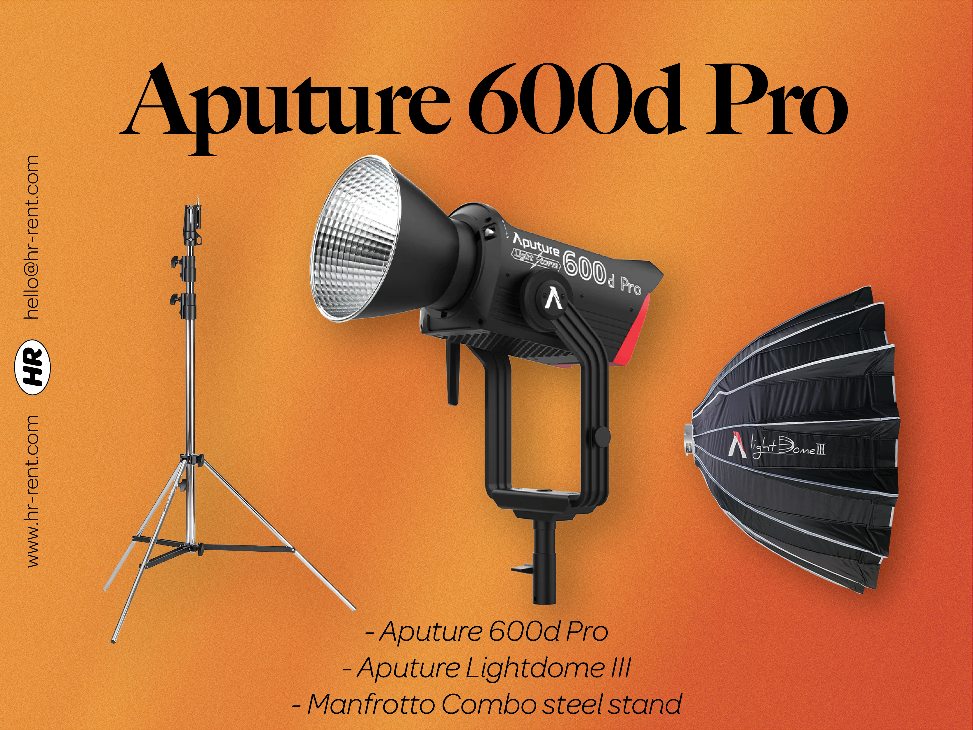 Aputure 600d pro + lightdome softbox + stand (aputure 600)