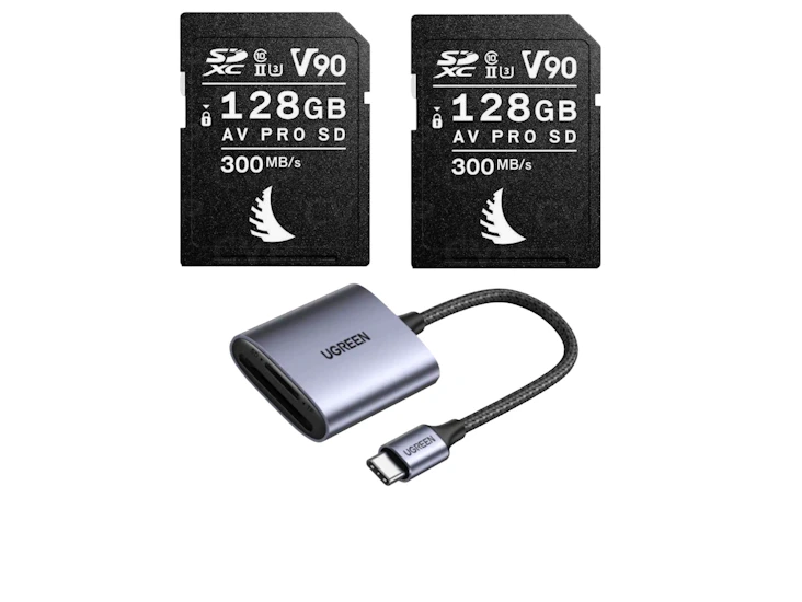 2 x sd memory card 128gb v90 angel-bird 300mbs av pro sd fast cards camera 4k