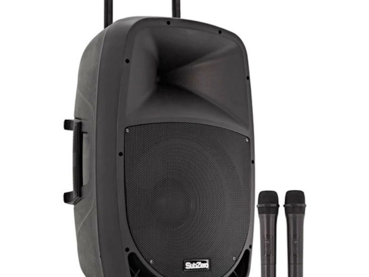 Bærbar høyttaler m/mikrofoner og bluetooth