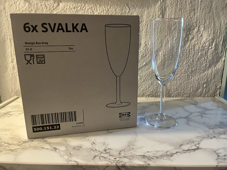 Champagneglas svalka, 24 stycken