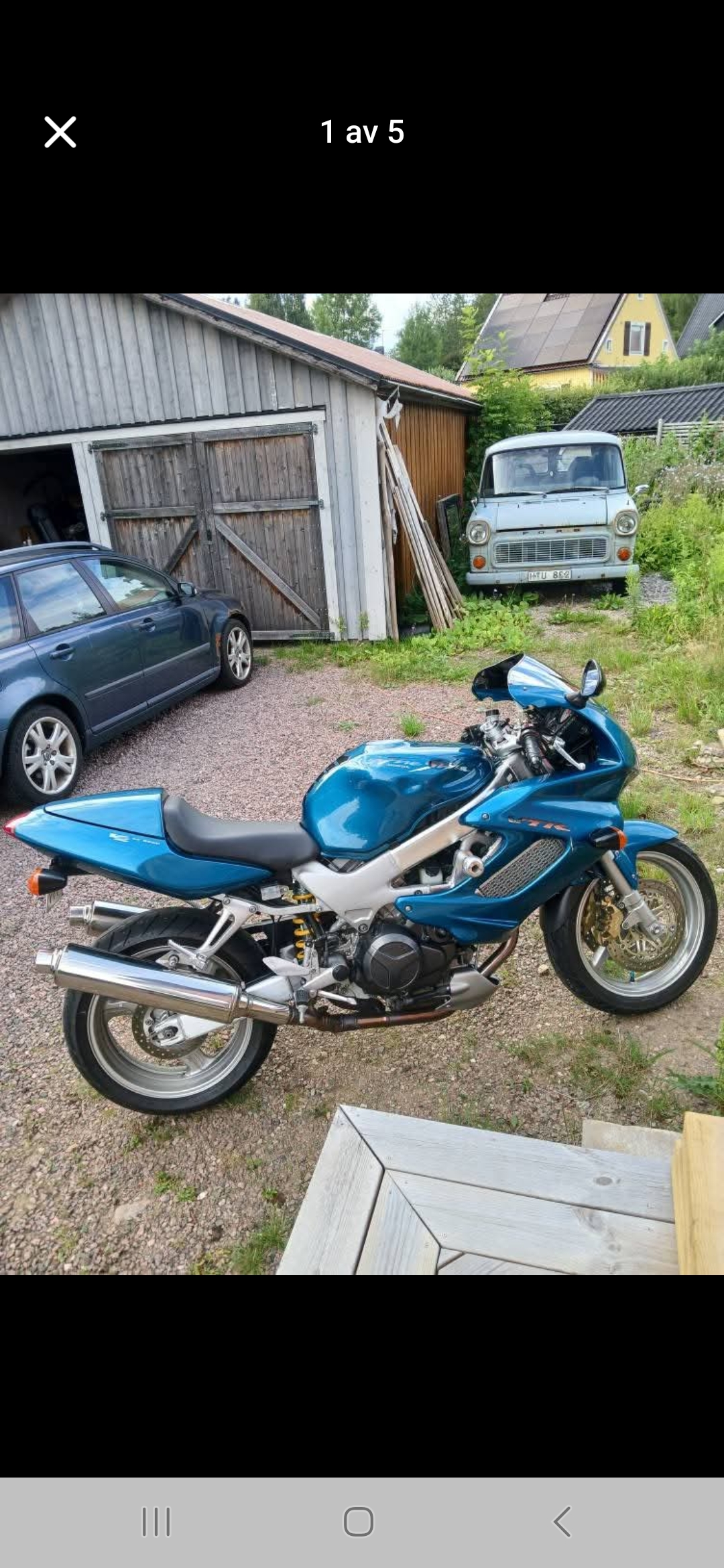 Honda vtr1000f, skön sportrouringhoj med v-twin och underbart ljud.