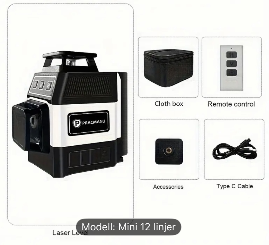 Pracmanu mini krysslaser grønn