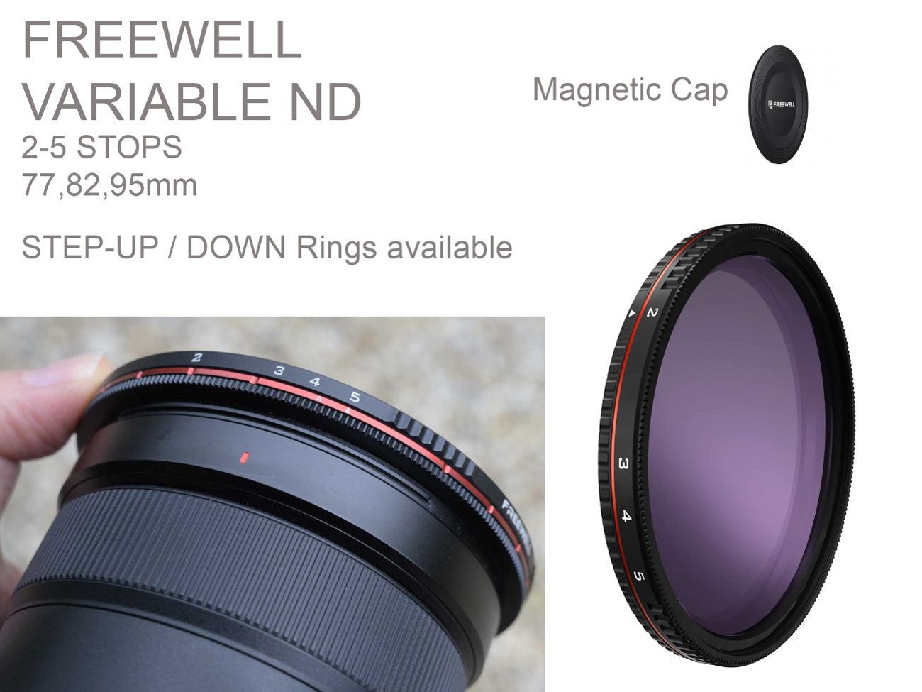 Freewell variable nd vnd (2-5 stop) 95, 82, 77 mm 