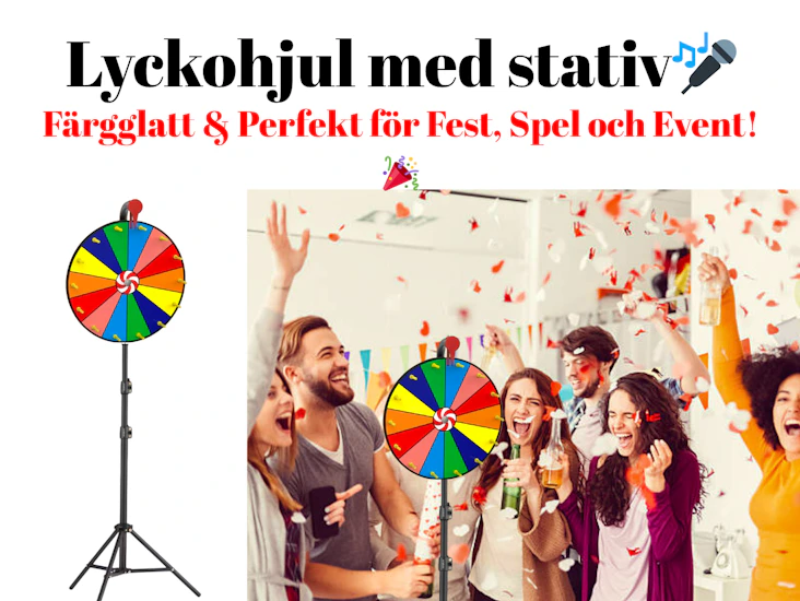 🎉 lyckohjul 30cm med höj- och sänkbart stativ (68–210 cm) – perfekt för fester, events are och företagsaktiviteter! 🎉