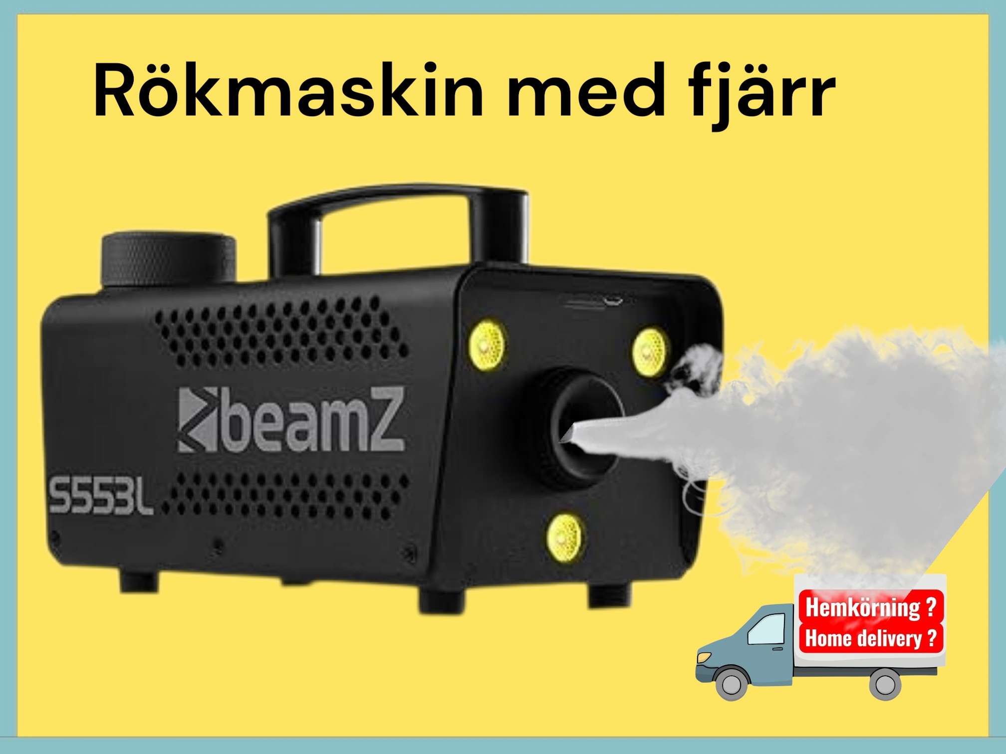 Rökmaskin med belysning och fjärr